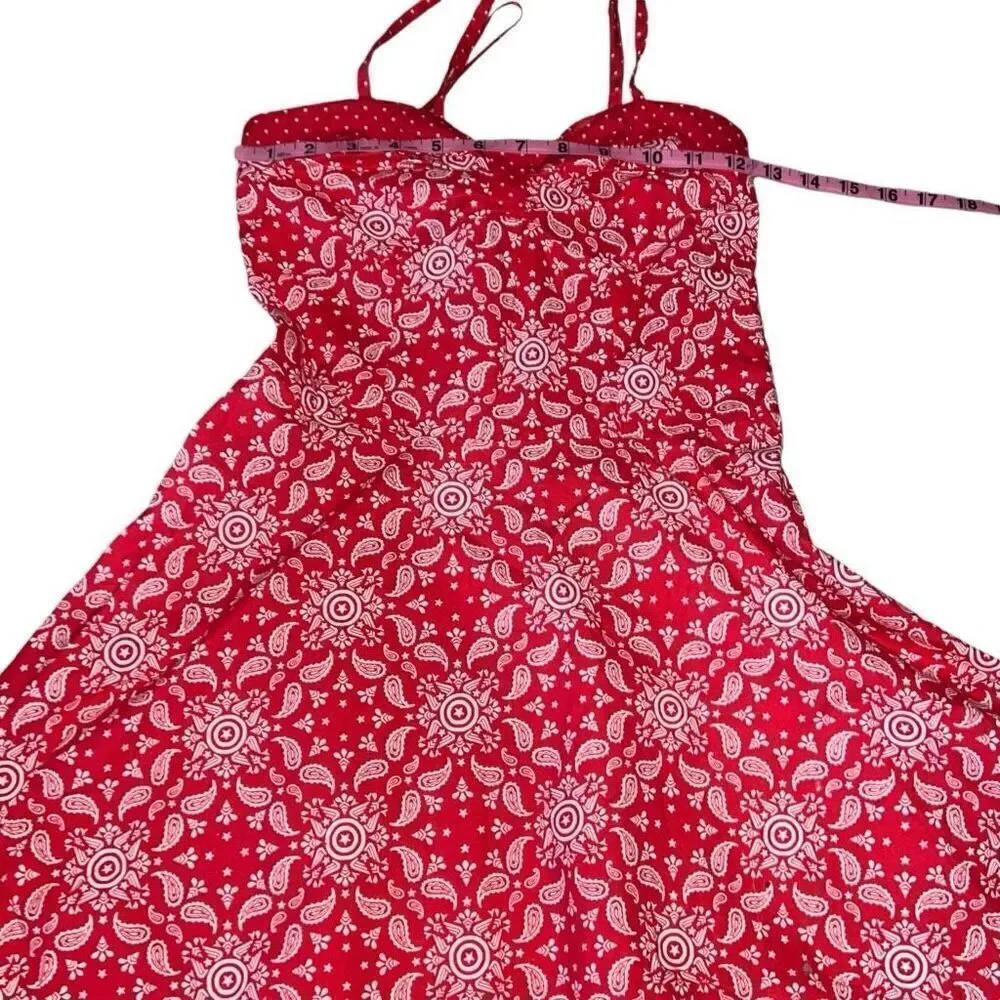 Marvel Her Universe Red White Captain America Paisley Dress Avengers Girls Sz M